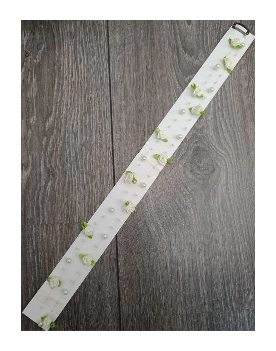 Boncuklu Saç İpi Gül Figürlü Toka