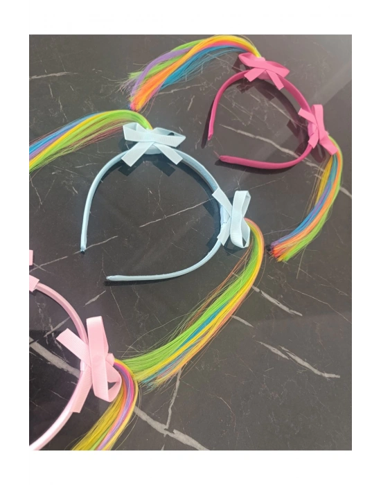 Kız Çocuk Unicorn Taç Postiş Kulaklı Taç