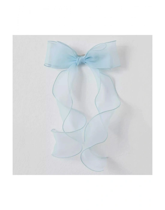 Organze Sarkıt Uzun Kuyruklu Fiyonklu Metal Klipsli Toka