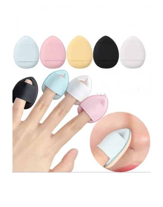 4 Adet Parmak Makyaj Süngeri Mini Puf Kapatıcı Ve Pudra Süngeri