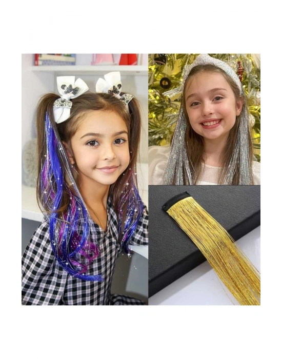 Kız Çocuk Hair Tinsel Saç Simi Çıt Çıtlı Gelin Teli Toka Saç Aksesuarı