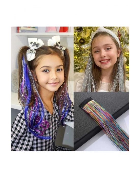 Kız Çocuk Hair Tinsel Saç Simi Çıt Çıtlı Gelin Teli Toka Saç Aksesuarı