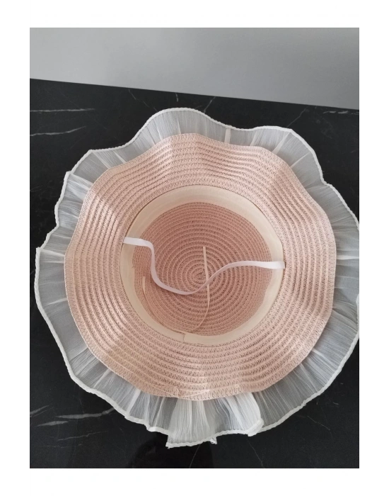 Lily Kız Çocuk 3-6 Yaş Uyumlu Hasır Şapka Çap 53 cm