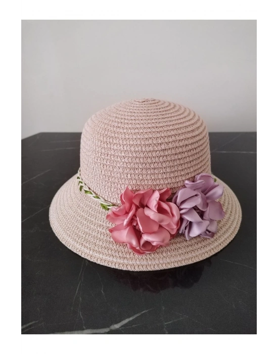 Lily Kız Çocuk 3-6 Yaş Uyumlu Hasır Şapka Çap 53 cm