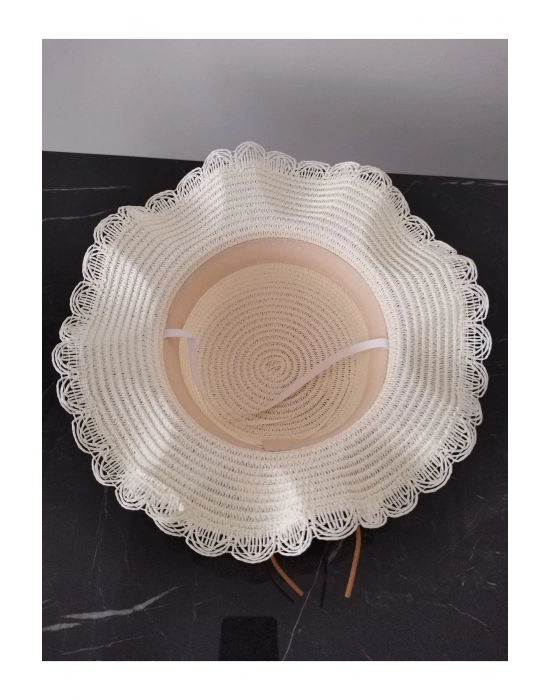 Lily Kız Çocuk 3-6 Yaş Uyumlu Hasır Şapka Çap 53 cm