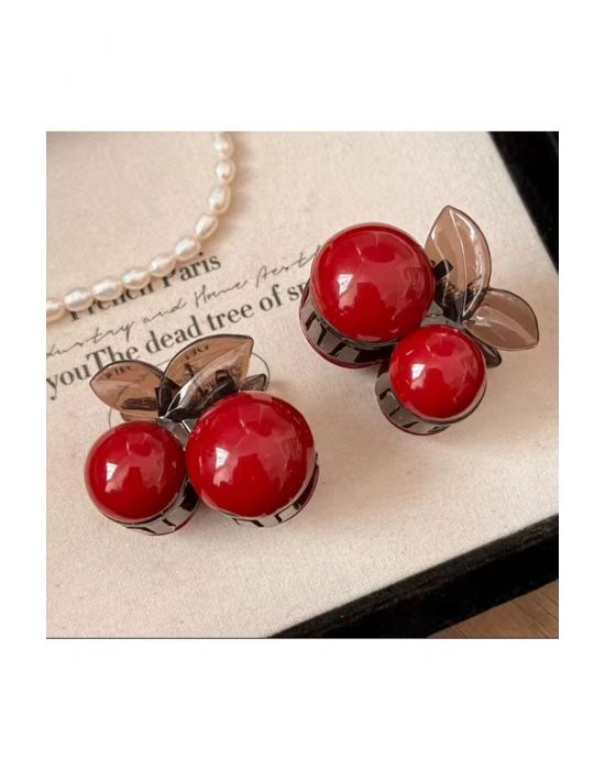 Vintage 2 Adet Minimal Kiraz Mandal Toka