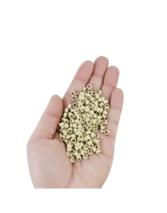100 Adet Platin Renk Saç Kaynak Boncuğu Tinsel Takma Boncuğu