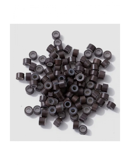 100 Adet Koyu Kahverengi Saç Kaynak Boncuğu Tinsel Takma Boncuğu