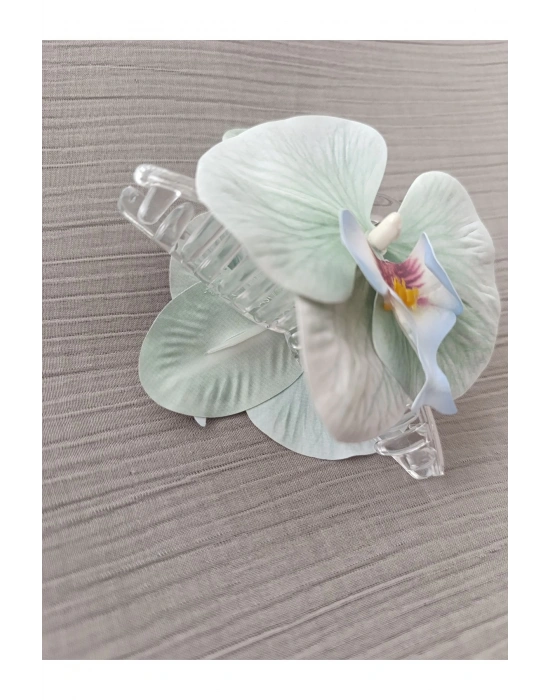 Vintage Aloha Orkide Çiçeği Süslü Zarif Yazlık Mandal Toka Orkide Mandal Toka 11 cm