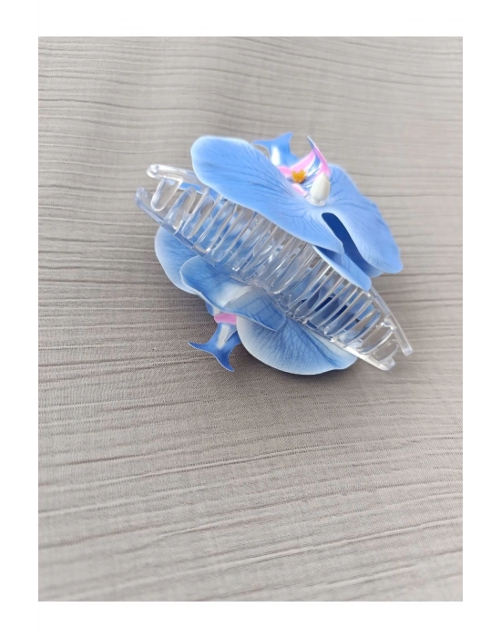 Vintage Aloha Orkide Çiçeği Süslü Zarif Yazlık Mandal Toka Orkide Mandal Toka 11 cm