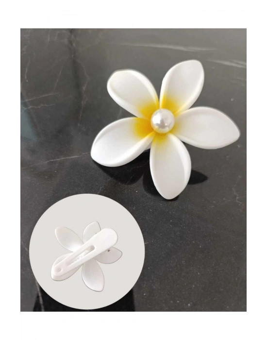 Vintage Aloha Orkide Çiçeği Süslü Zarif Yazlık Pens Toka