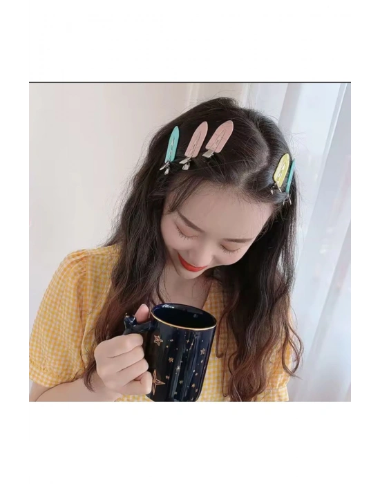 4 Adet İz Yapmayan Şeffaf Simli Klips Pens Toka Seti