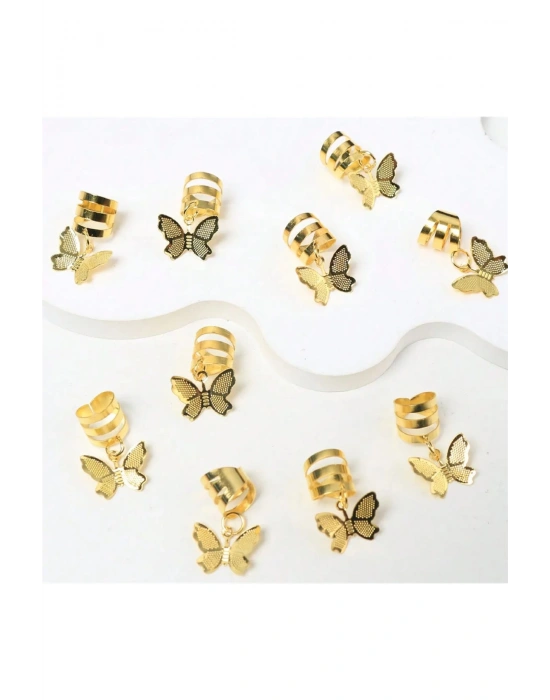 10 Adet Kelebek Model Metal Saç Küpesi Toka