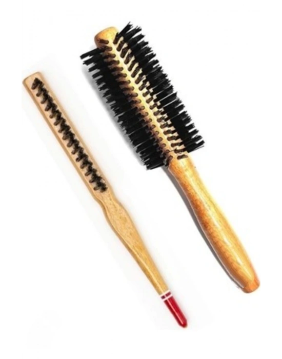 İkili Topuz Fırçası Profesyonel Topuz Fırçası ve Yuvarlak Fırça Tarak Fön Tarağı