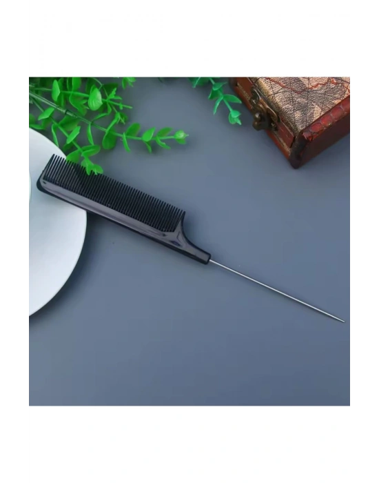Metal Uçlu Krepe Tarağı Saç Ayırıcı ve Şekillendirici Şişli Krepe Tarak