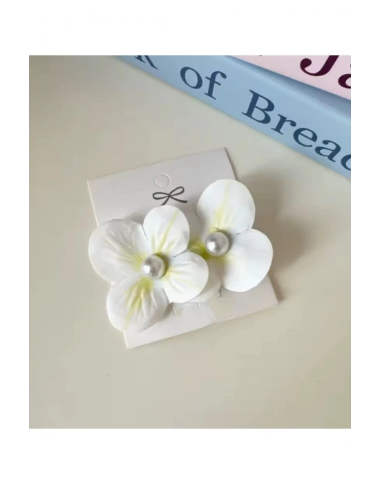 İkili İncili Çiçek Pens Toka