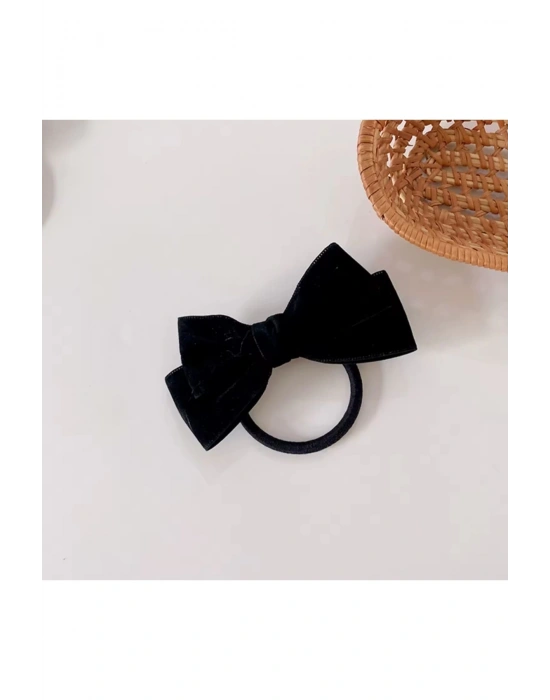 Vintage Lastikli Kadife Fiyonk Toka