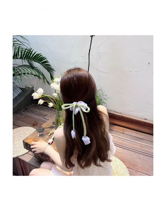 Organze Kumaş Lale Model Scrunhies Toka Simit Toka