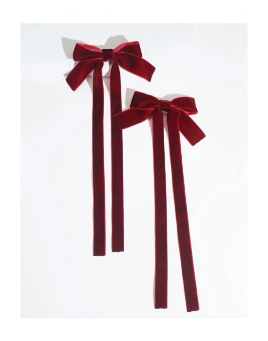 İki Adet Kuyruklu Kadife Pens Toka