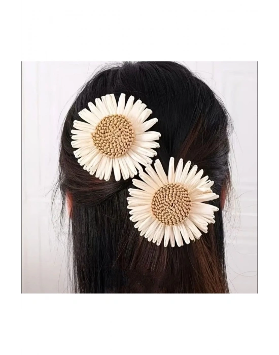 İkili Papatya Pens Toka Yazlık Süslü Zarif Toka Yaz Kombini Toka