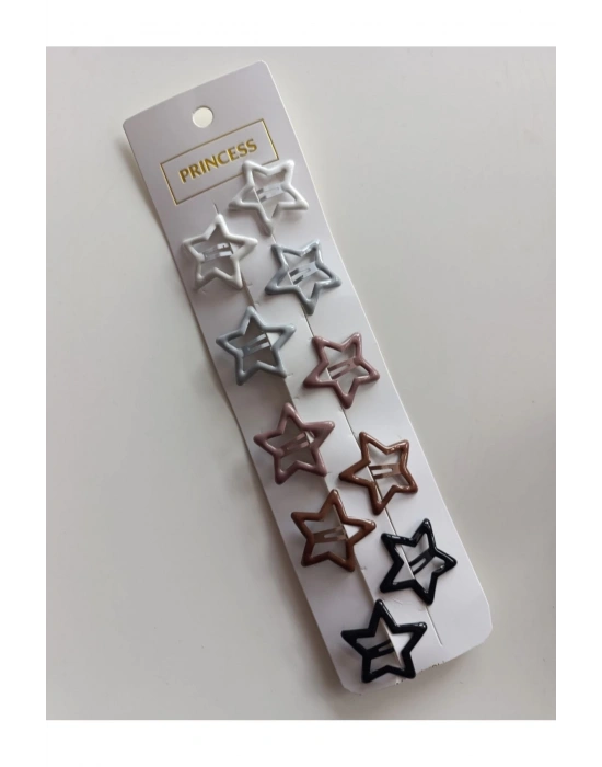 10 Adet 5 Çift Renkli Yıldız Çıtçıt Toka