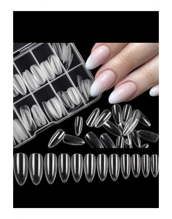 Kutulu 100’lü Şeffaf Badem Protez Tırnak (yapıştırıcı Yoktur)