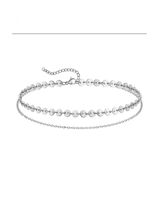 Çift Zincirli Halka Model Halhal (Gümüş)