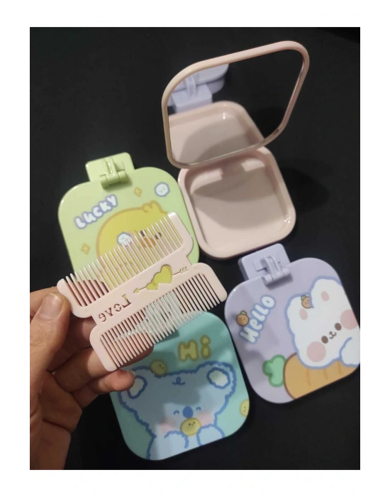 Çok Amaçlı Taraklı Ayna Masaüstü ve Çanta Aynasi