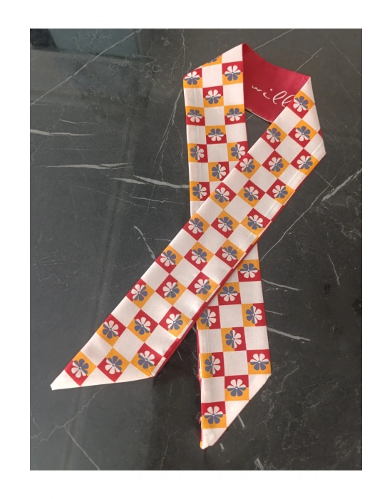 Fular Saç Bandanası Çift Taraflı Kumaş Bandana Yazlık Saç Bandı