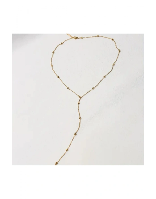 Gold Renk Çelik Y Kolye (Gold)