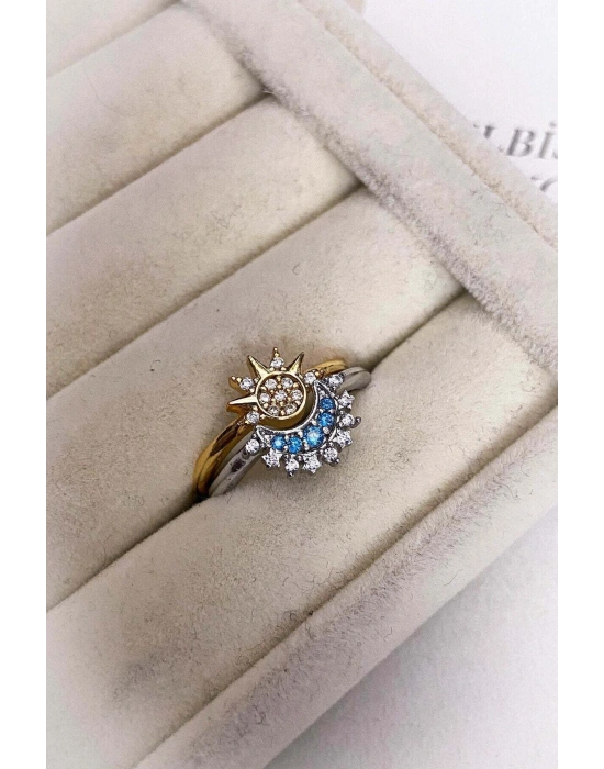 Güneş ve Ay Ayarlanabilir Yüzük Seti