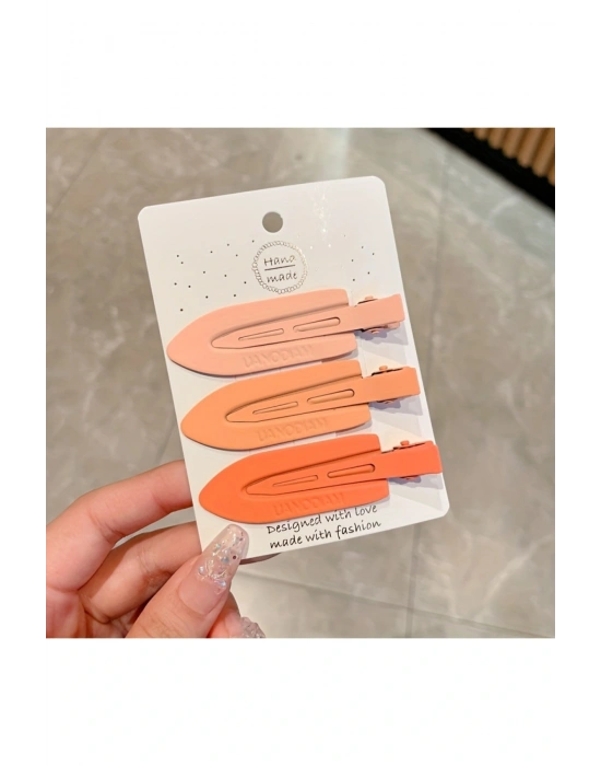 Kadın 3 Adet Renkli İz Yapmayan Saç Makyaj Cilt Bakımı Klips Toka Seti