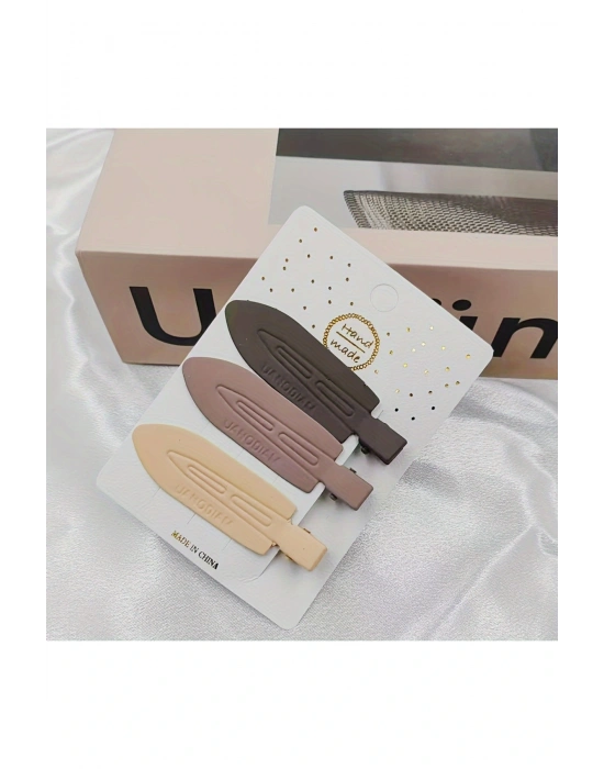 Kadın 3 Adet Renkli İz Yapmayan Saç Makyaj Cilt Bakımı Klips Toka Seti