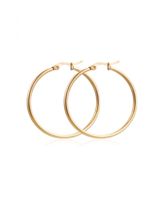 Kadın 5 cm Halka Model Küpe (Gold)