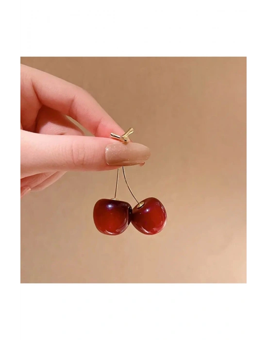 Kadın Cherry Küpe (kırmızı)