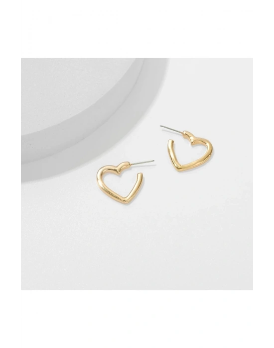 Kadın Kalp Model Küpe (Gold)