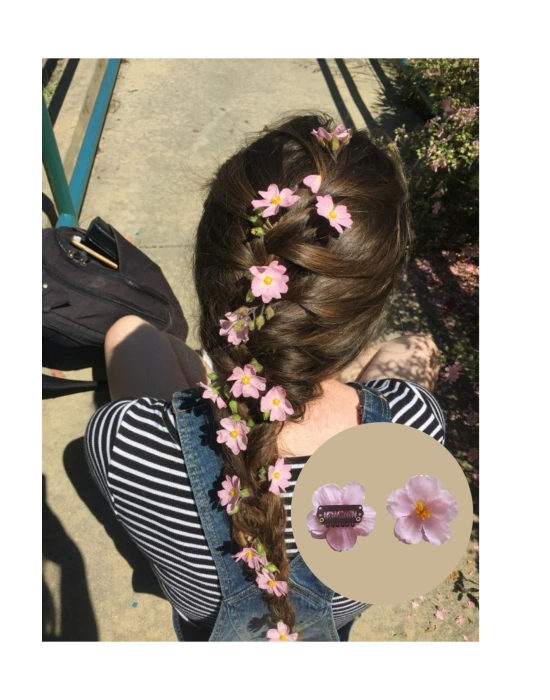 Kiraz Çiçeği 6 Adet Çıtçıt Bebek Klipsi Saçsız Bebek Tokası Yenidoğan Tokası