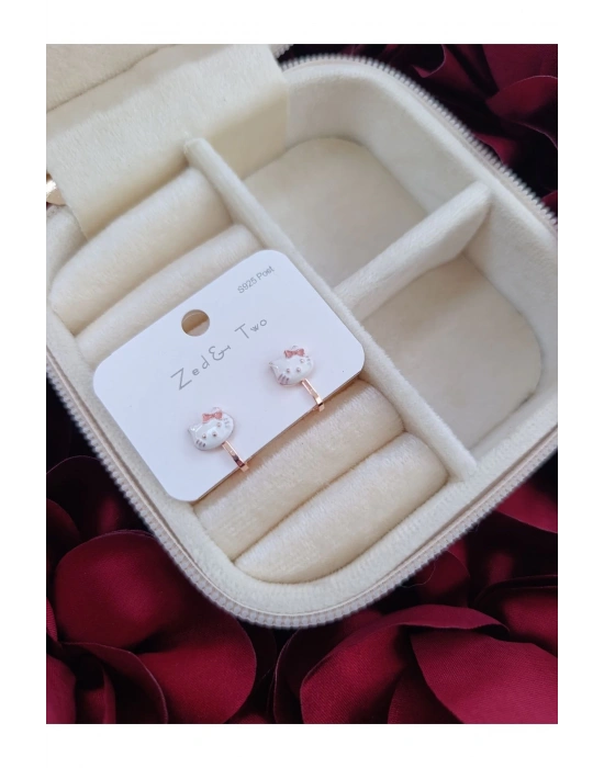 Kulağı Delik Olmayan Çocuklar İçin Deliksiz Küpe Sıkıştırmalı Küpe (Beyaz)