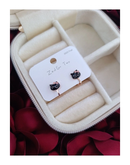 Kulağı Delik Olmayan Çocuklar İçin Deliksiz Küpe Sıkıştırmalı Küpe (Siyah)