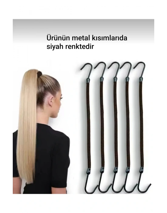 Metal Kısımlarıda Siyah Renkte 6 Adet Kancalı Çengel Toka