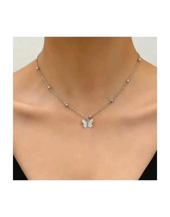 Sırt Dekoltesi Aksesuarı Kolye (Gümüş)