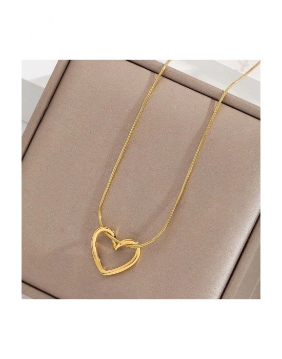 Trend Kalp Düğüm Kolye HEDİYE (gold)