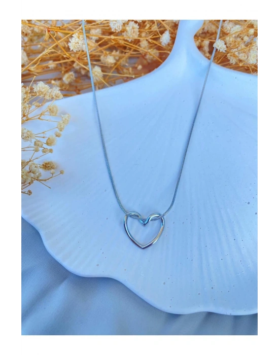 Trend Kalp Düğüm Kolye Hediye (silver)