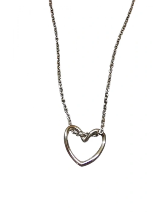 Trend Kalp Düğüm Kolye Hediye (silver)