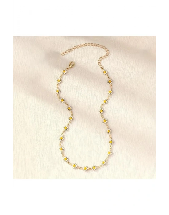 Vintage Papatya Choker Kolye (Ekru)