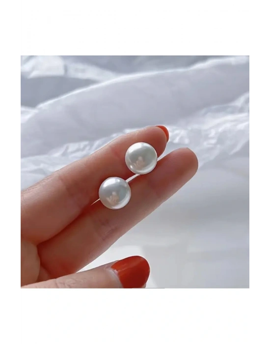 Yassı İncili Küpe