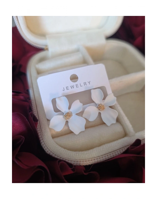 Yaz Kombini Renkli Orkide Küpe (Beyaz)