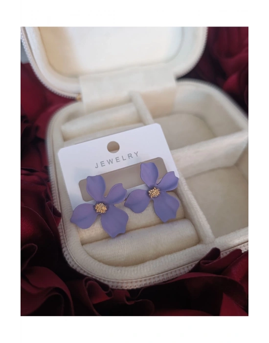 Yaz Kombini Renkli Orkide Küpe (Lila)