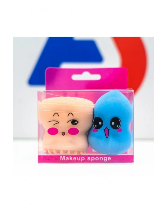 Yumurta Makyaj Süngeri ve Silikon Yüz Temizleme Fırçası