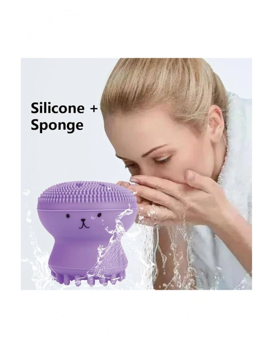 Yumurta Makyaj Süngeri ve Silikon Yüz Temizleme Fırçası